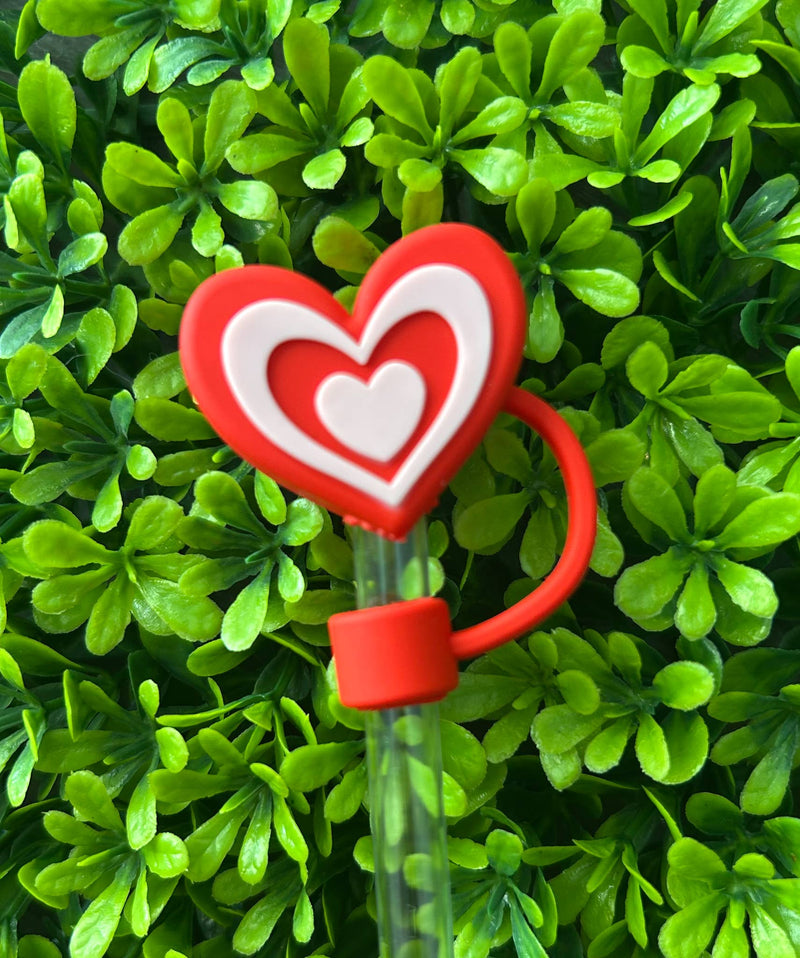 Valentine Love Heart Straw Topper