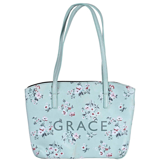 White Dove Bible Case Wedge Grace Floral Mint XLrg