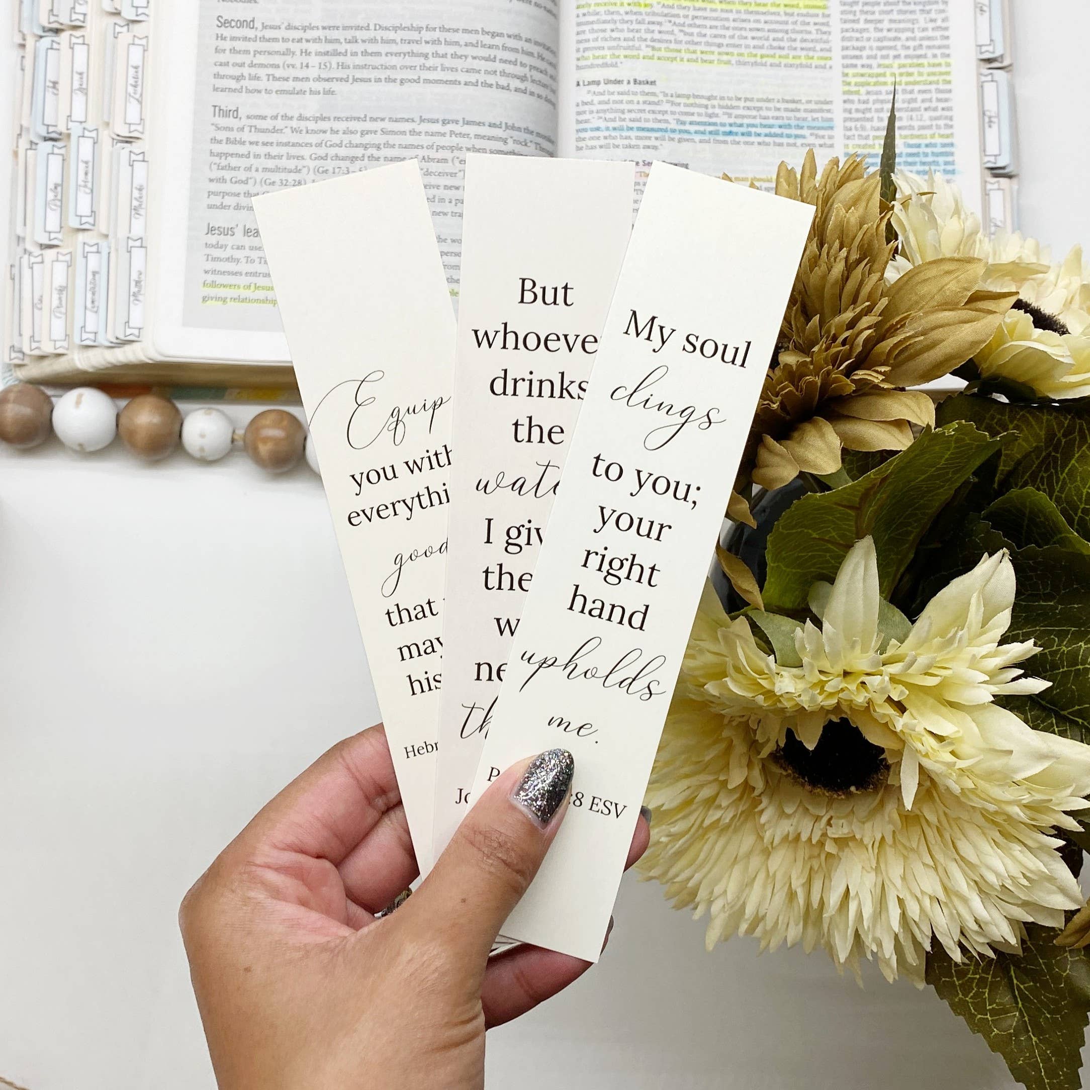 Bible Verse Bookmark Cling to God