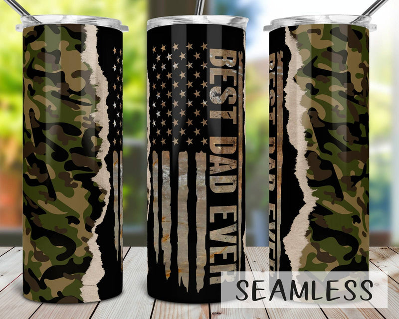 Father Day Gift, Best dad Tumbler, Camo Tumbler, Skinny 20oz