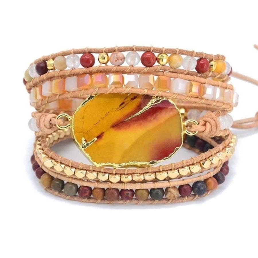 Bloodstone & Red Jasper Wrap Bracelet