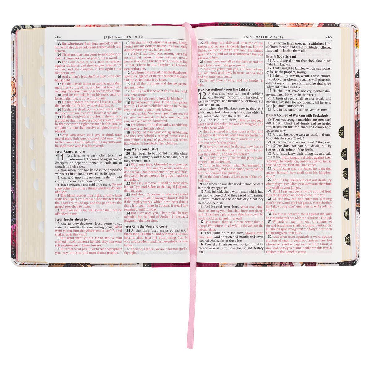 Black & Burgundy Faux Leather Large Print  KJV Bible w/tabs