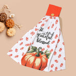 THANKFUL GRATEFUL BLESSED Pumpkin Hanging Kitchen Towel
