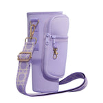 Solid Tumbler Carrier Holder Geometric Pattern Strap Crossbody Bag