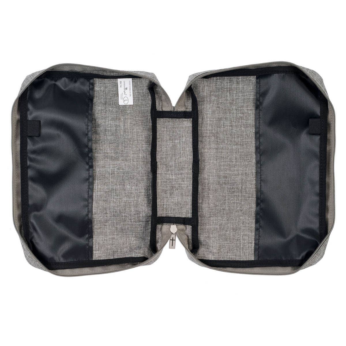 Bible Cover Value Gray Strong & Courageous Jsh. 1:9