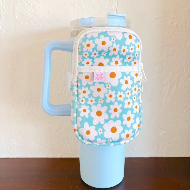 Water Bottle Backpack - Blue Daisy *new & improved*