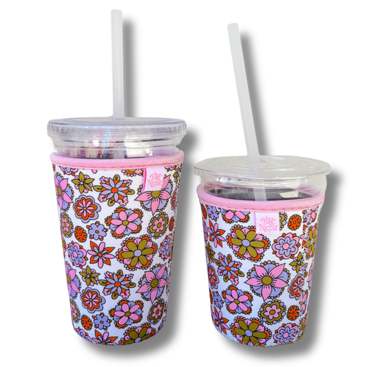 Coffee Cup Cover - Groovy Floral Doodles