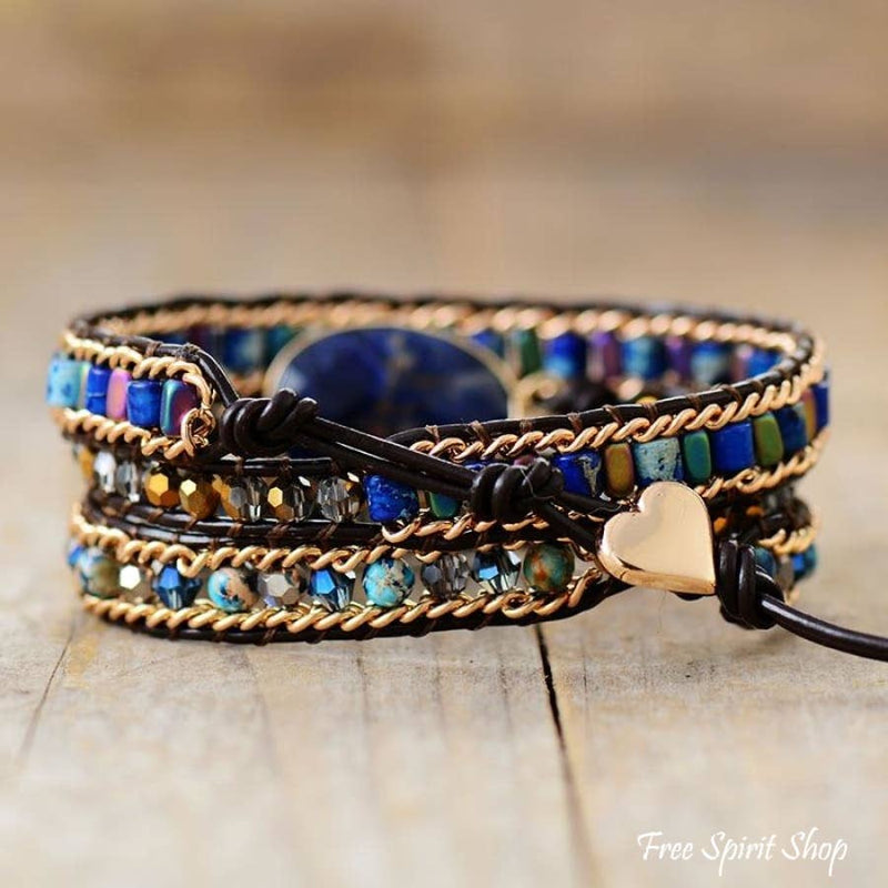 Sodalite & Jasper Bead Wrap Bracelet