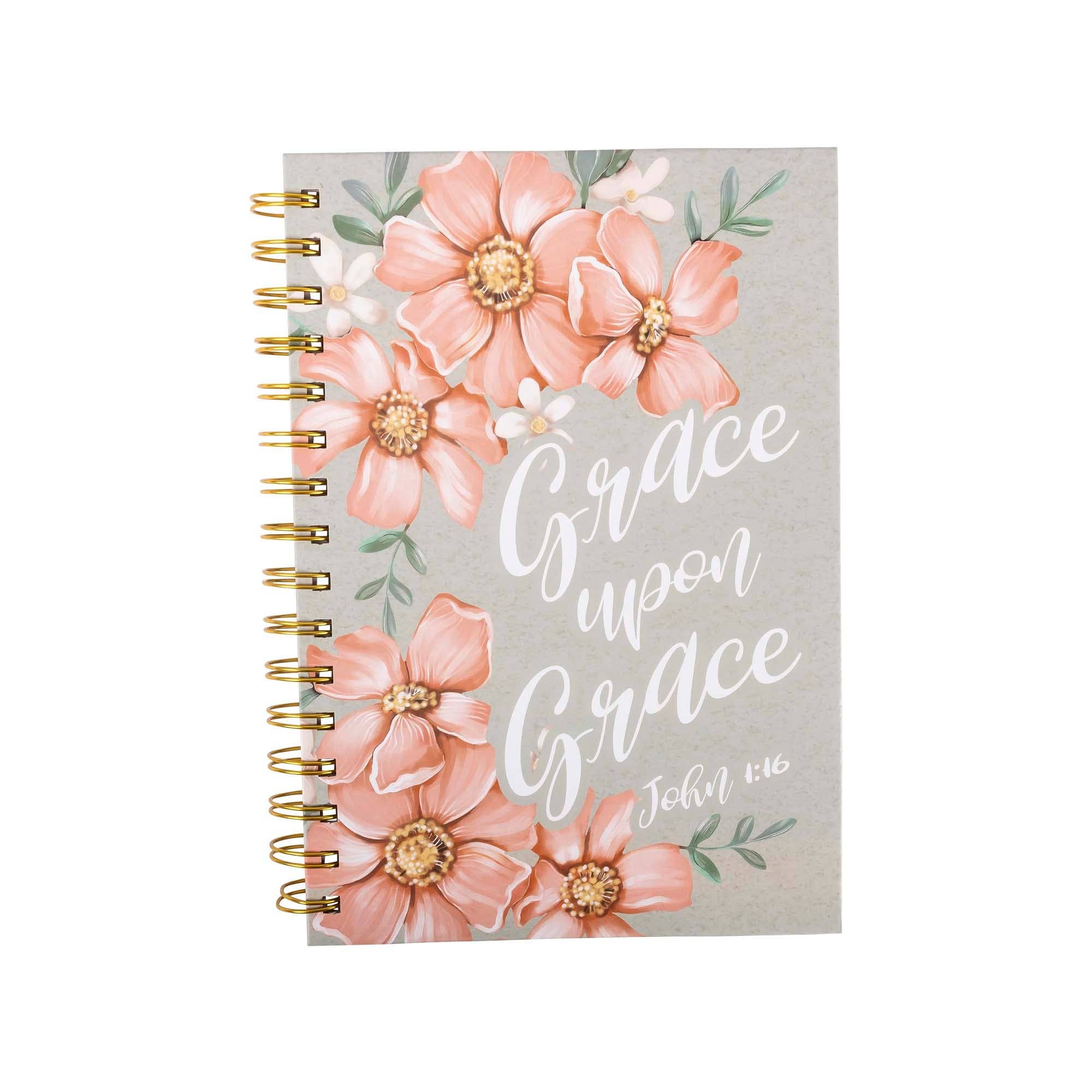 Guided Journal: Sage & Peach Flowers (John 1:16) -4