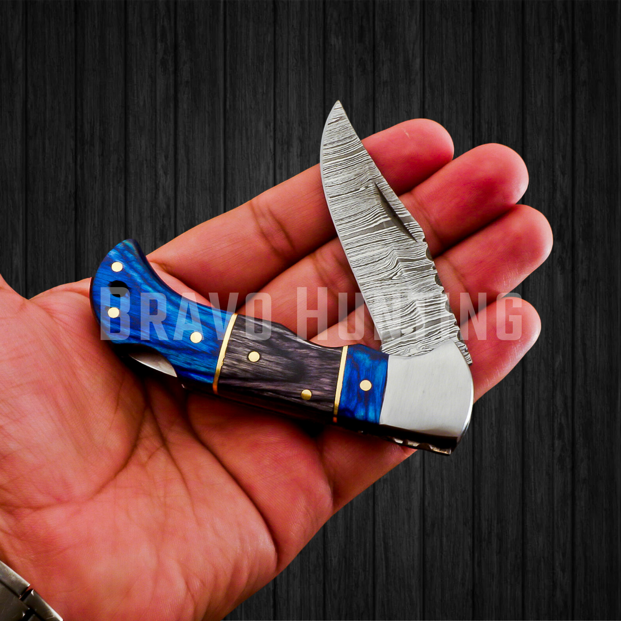 6.5" Folding Pocket Knife Damascus Steel Christmas Gift