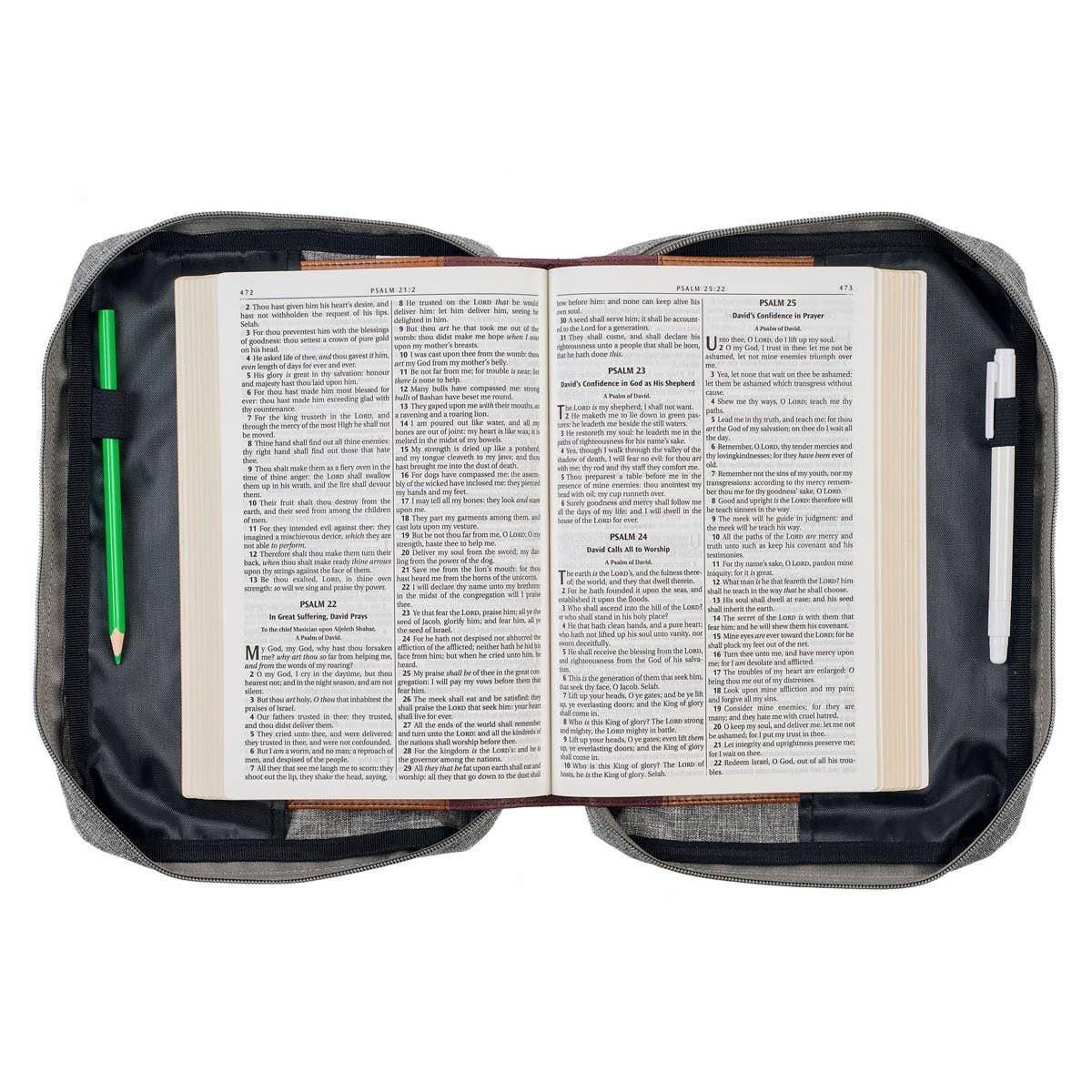 Bible Cover Value Gray Strong & Courageous Jsh. 1:9